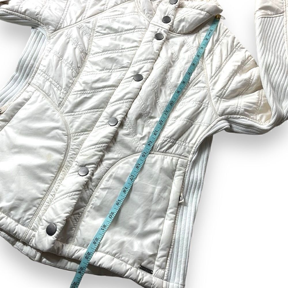 prAna Diva Softshell Jacket Womens Small S White Button Zip‎ Front Sherpa Lined - Picture 12 of 14